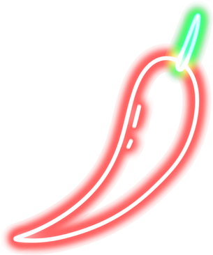 Red neon chilli illustration